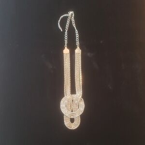 Gorgeous Silvertone Metal Chain Adjustable Necklace